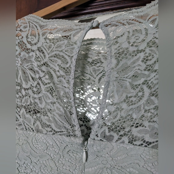 Torrid 24W Tea-Length Mint Lace/Chiffon Dress - Picture 2 of 4